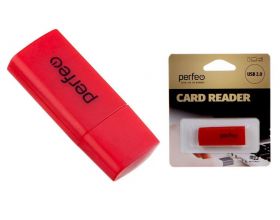 Картридер Perfeo Card Reader Micro SD, (PF-VI-R023 Red) красный