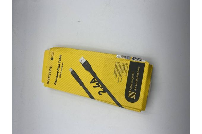 Кабель USB - MicroUSB BOROFONE BX23 2,4A (черный) 1м (УЦЕНКА! МЯТАЯ УПАКОВКА)