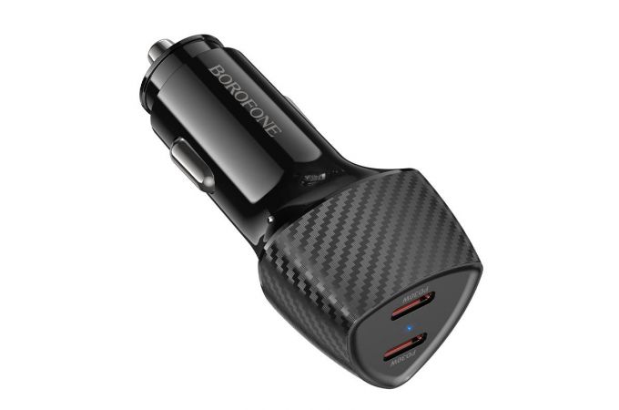 Автомобильное зарядное устройство АЗУ 2USB-C BOROFONE BZ31D Solid PD60W (черный)