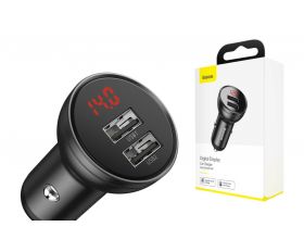 Автомобильное зарядное устройство АЗУ 2USB Baseus inCar (черный)