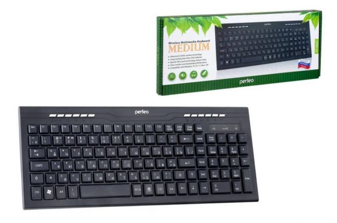 Клавиатура беспроводная Perfeo "MEDIUM" Multimedia USB PF_4510  (черный)