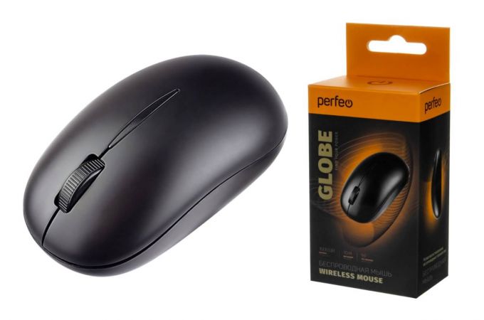 Мышь беспроводная Perfeo "GLOBE", 3 кн, DPI 1000, USB, PF_A4783 (черный)