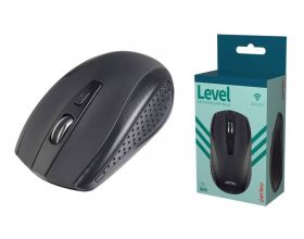 Мышь беспроводная Perfeo "LEVEL", 4 кн, DPI 800-1600, USB, (черный)