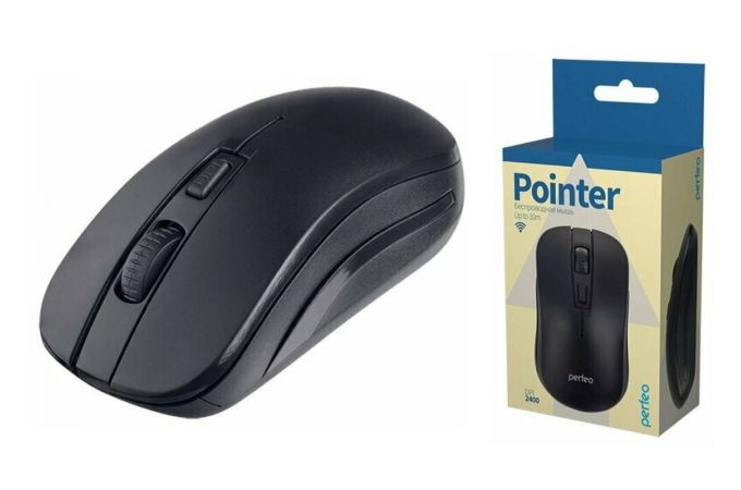 Мышь беспроводная Perfeo "POINTER", 4 кн, DPI 800-2400, USB, PF_A4498 (черный)