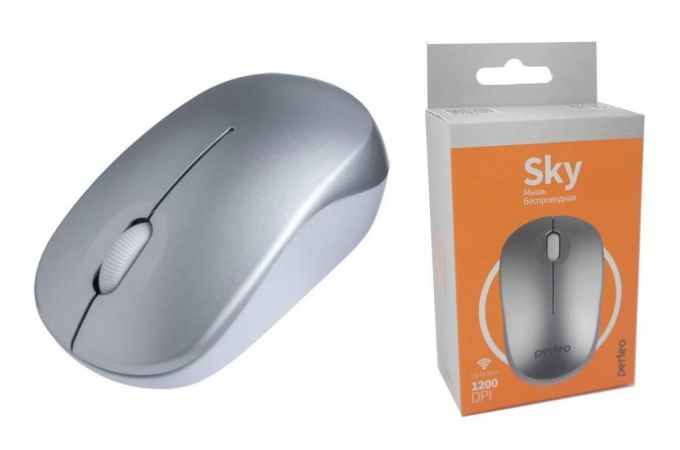 Мышь беспроводная Perfeo "SKY", 3 кн, DPI 1200, USB (серебристый)