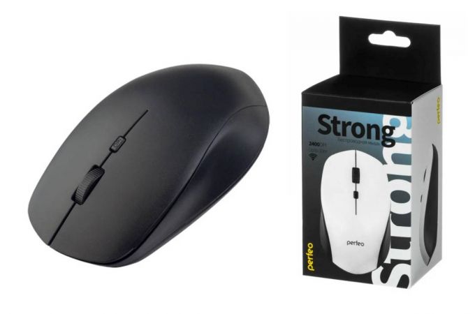 Мышь беспроводная Perfeo "STRONG", 4 кн, DPI 800-2400, USB, PF_A4493 (черный)