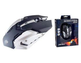 Мышь игровая проводная Perfeo "SHOOTER", 6 кн, USB подсветка 6 цвет (черный)