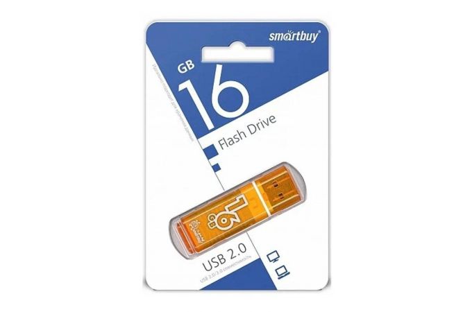 Флешка USB 2.0 Smartbuy 16GB Glossy series Orange (SB16GBGS-Or)