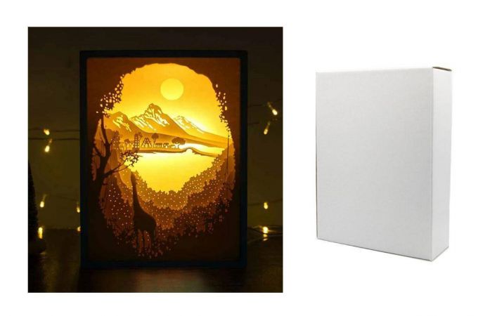 Светильник-картина настенный/настольный 3D Жираф (размер 220/165/55 мм)