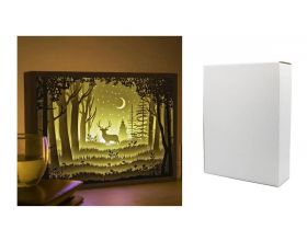 Светильник-картина настенный/настольный 3D Олень (размер 220/165/55 мм)