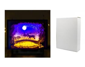 Светильник-картина настенный/настольный 3D Два оленя (размер 220/165/55 мм)