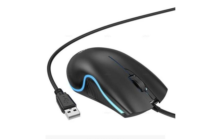 Мышь проводная Hoco GM19 Enjoy gaming luminous wired mouse black (игровая)