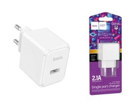 Сетевое зарядное устройство USB HOCO CS11A  2100 mAh (белый)