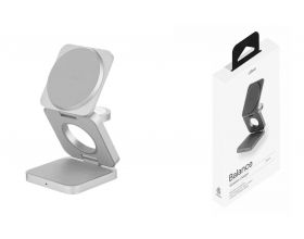 Беспроводное зарядное устройство с поддержкой MagSafe 3в1 25W, uBear Balance Slim Steal (White)