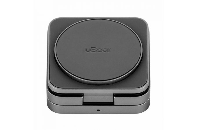 Беспроводное зарядное устройство с поддержкой MagSafe 3в1 25W, uBear Balance Slim Steal (Dark Grey)
