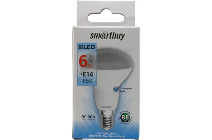 Лампа светодиодная Smartbuy R50 E14 6W (500lm) 4000K матовый пластик SBL-R50-06-40K-E14-A