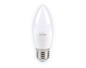 Лампа светодиодная Smartbuy свеча C37 E27 9.5W (900lm) 4000K 4K матовый пластик SBL-C37-9_5-40K-E27