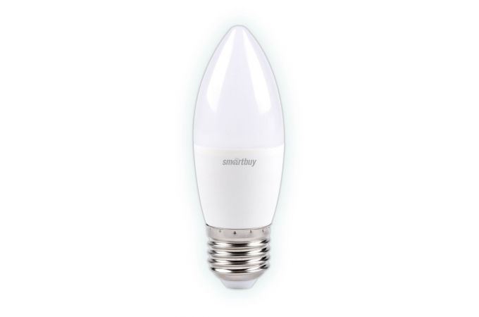 Лампа светодиодная Smartbuy свеча C37 E27 9.5W (900lm) 4000K 4K матовый пластик SBL-C37-9_5-40K-E27