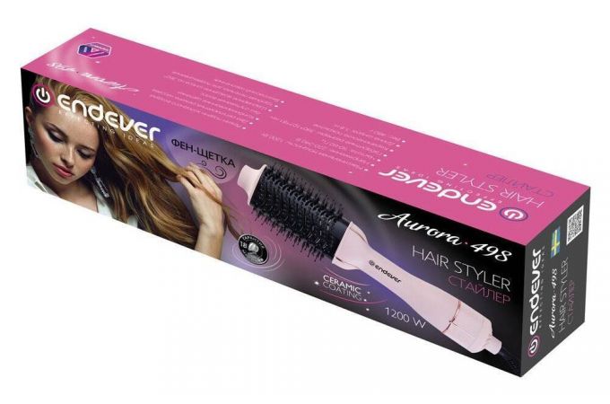 Фен-щетка ENDEVER Aurora 498 1200Вт,3 режима , керамическое покрытие