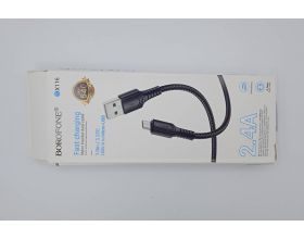 Кабель USB - MicroUSB BOROFONE BX116 (черный) 1м (УЦЕНКА! МЯТАЯ УПАКОВКА)