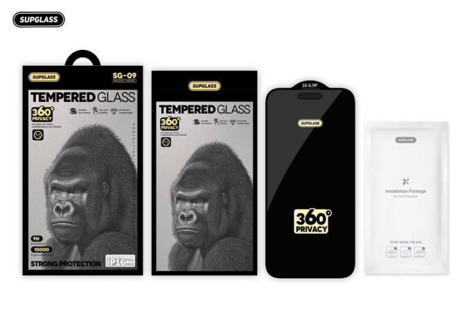 Защитное стекло SUPGLASS Privacy Glass SG-09 IPhone 17 Pro (6.3) (антишпион 360 градусов)