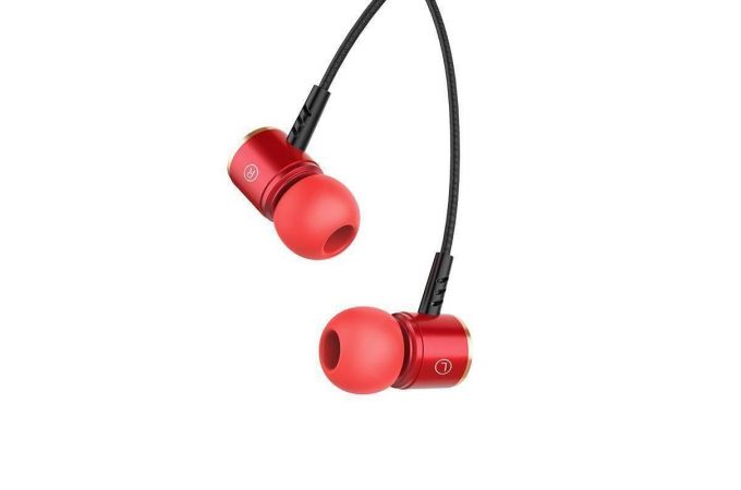 Наушники вакуумные проводные HOCO M42 Ice rhyme wire control (красный)