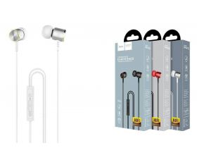 Наушники вакуумные проводные HOCO M42 Ice rhyme wire control (серебристый)