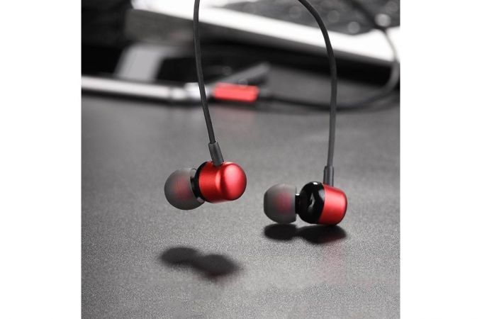 Наушники вакуумные проводные HOCO M31 Delighted sound universal earphones with microphone (красный)
