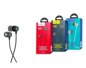 Наушники вакуумные проводные HOCO M31 Delighted sound universal earphones with microphone (серый)