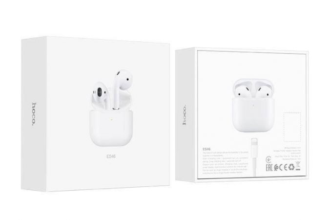 Наушники вакуумные беспроводные HOCO ES46 Original series Cool Pro TWS wireless headset Bluetooth (белый)
