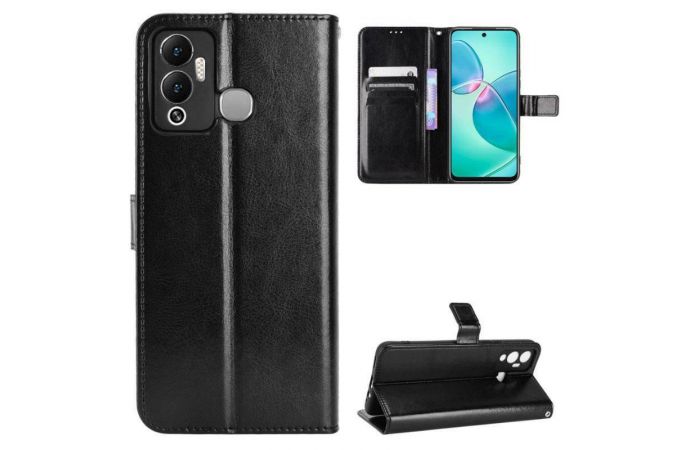 Чехол-книжка Infinix Hot 12i боковой (черный)
