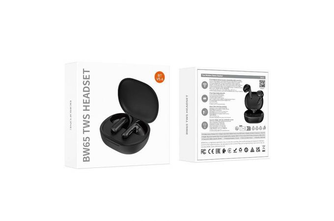 Наушники вакуумные беспроводные BOROFONE BW65 Deseo true wireless BT headset Bluetooth (черный)
