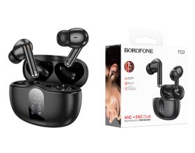 Наушники вакуумные беспроводные BOROFONE FQ3 Soulmate ANC+ENC Noise Reduction BT headset Bluetooth (черный)