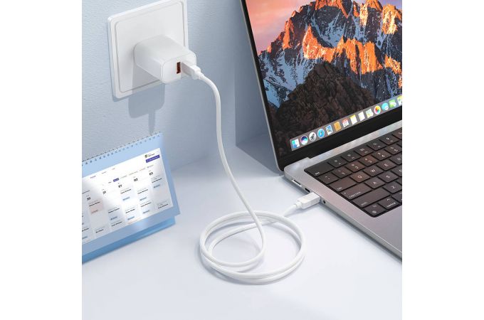 Кабель USB Type-C - USB Type-C BOROFONE BX107, PD60W (белый) 1м