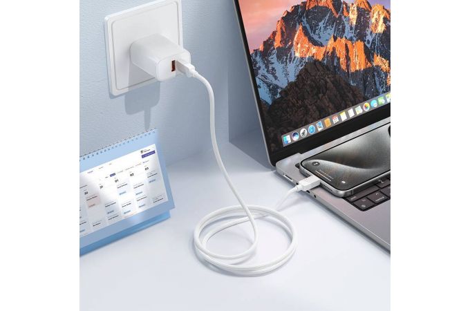 Кабель USB Type-C - Lightning BOROFONE BX107 (белый) 1м