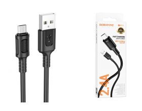 Кабель USB - MicroUSB BOROFONE BX111 2,4A (черный) 1м