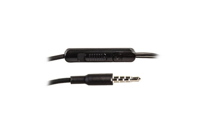 Наушники вакуумные проводные WALKER H715, микрофон, кнопка ответа, рег.громкости, черные