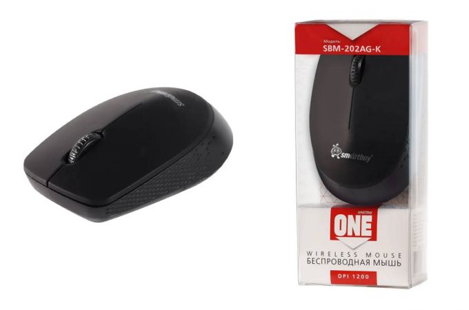 Мышь беспроводная Smartbuy ONE 202AG-K черная (SBM-202AG-K) / 100