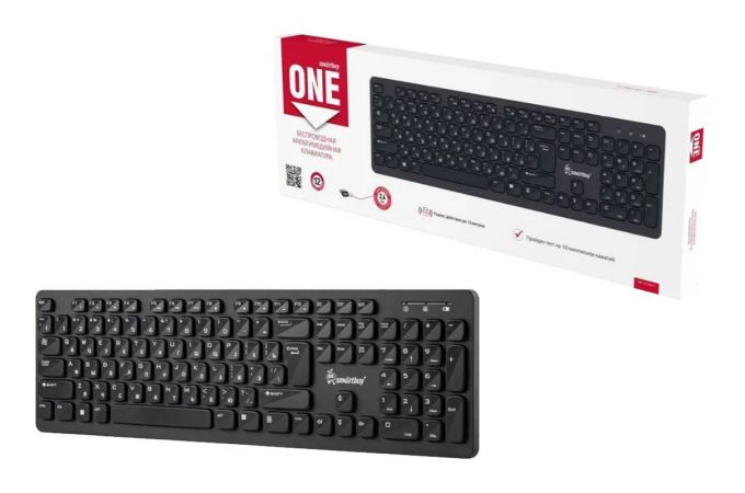 Клавиатура беспроводная мультимедийная Smartbuy ONE 252 черная (SBK-252AG-K)/20
