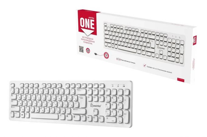 Клавиатура беспроводная мультимедийная Smartbuy ONE 252 белая (SBK-252AG-W)/20