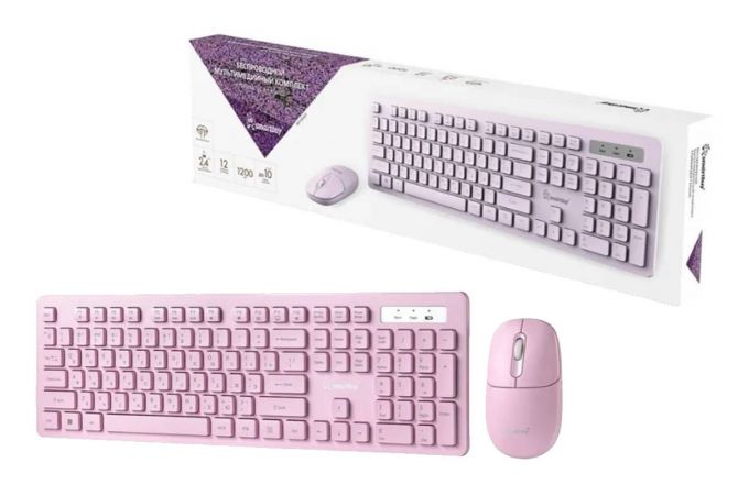 Комплект клавиатура+мышь беспроводной мультимедийный Smartbuy 105AG розовый (SBC105AGP) /20