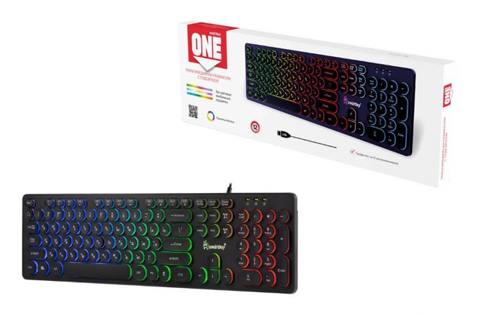 Клавиатура проводная с подсветкой Smartbuy ONE 329 USB черная (SBK-329U-K)/20