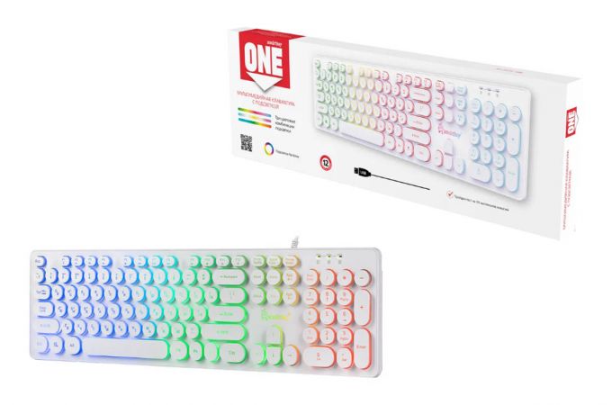 Клавиатура проводная с подсветкой Smartbuy ONE 329 USB белая (SBK-329U-W)/20