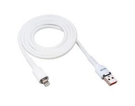 Кабель USB "WALKER" C795 для Lightning, 30W, поддержка QC, силикон белый