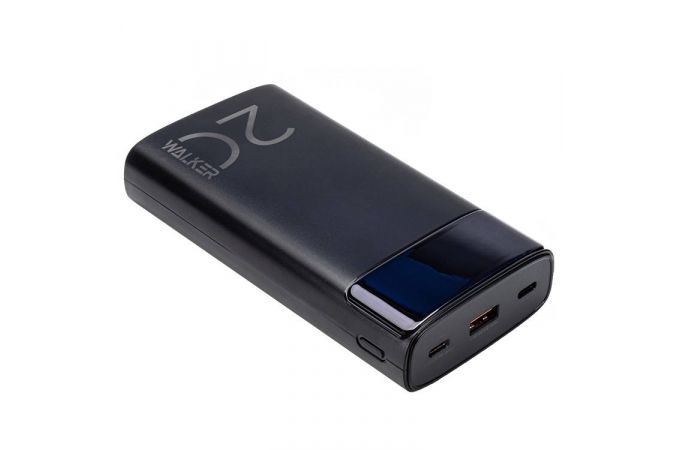 Универсальный дополнительный аккумулятор Power Bank Walker WB-625, 20000 mAh, Li-Pol, 22.5W  QC + PD  пластик, черный