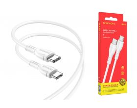 Кабель USB Type-C - USB Type-C BOROFONE BX51, PD60W (белый) 1м