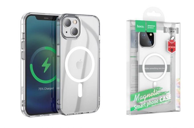 Чехол для iPhone 13 (6,1) HOCO Magnetic series тонкий (прозрачный)