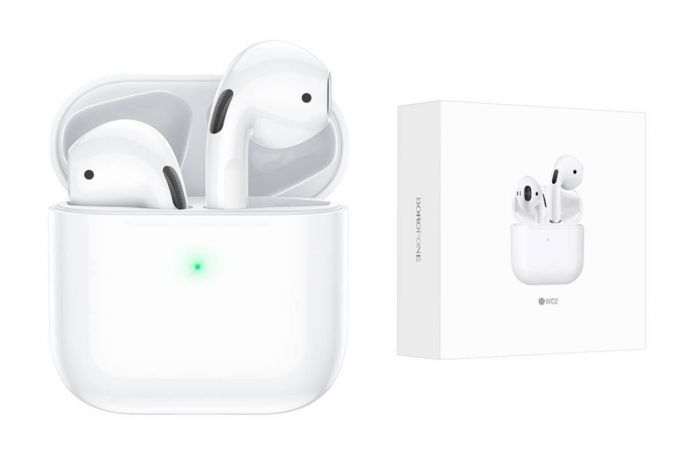 Наушники вакуумные беспроводные BOROFONE BW02 Plus True wireless BT Earphone Bluetooth (белый)