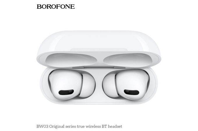 Наушники вакуумные беспроводные BOROFONE BW03 Plus True wireless BT headset Bluetooth (белый)