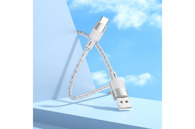 Кабель USB - USB Type-C HOCO X99 (серый) 1м силиконовый